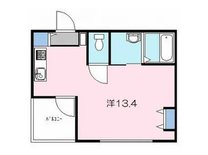 ブランクロスI(1K/2階)の間取り写真