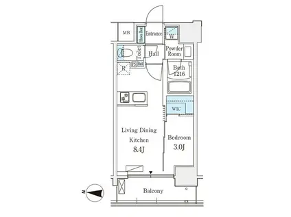 デュオフラッツ池袋(1LDK/12階)の間取り写真