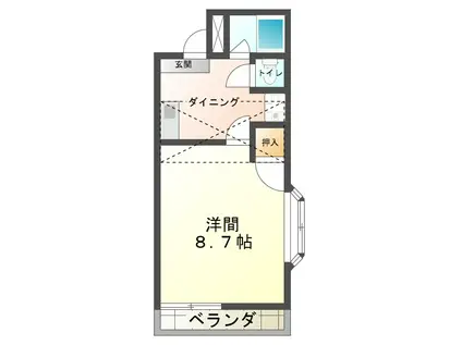 キャロットハウス001(1DK/1階)の間取り写真