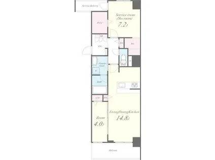 ルクスエテルナ江戸堀(1SLDK/6階)の間取り写真