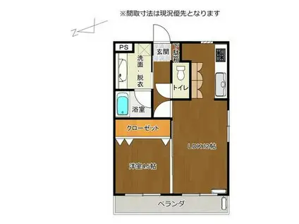 ZEROHAUS(1LDK/2階)の間取り写真