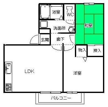 コンフォールYASU(2LDK/2階)の間取り写真