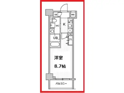 ジェノヴィア三ノ輪スカイガーデン(1K/3階)の間取り写真
