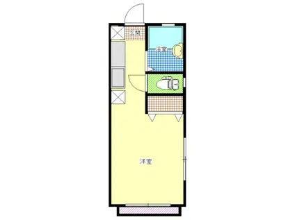 リレント並木(ワンルーム/1階)の間取り写真