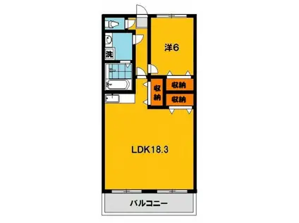 大島マンション(1LDK/2階)の間取り写真