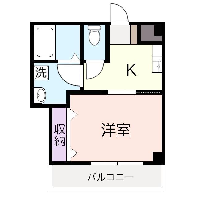 CASA ROSSAふじみ野(1K/3階)の間取り写真