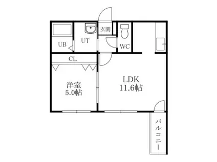 グランメゾン栄通(1LDK/4階)の間取り写真