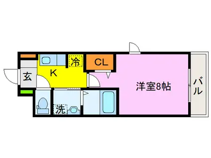 ミカリン(1K/2階)の間取り写真