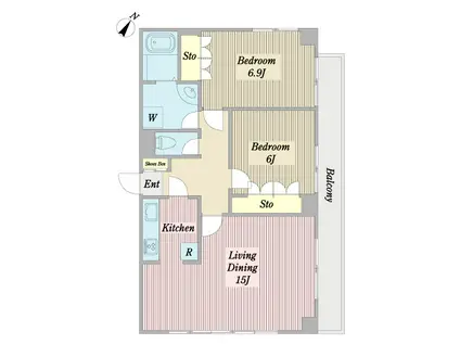 サクシード上池台(2LDK/2階)の間取り写真