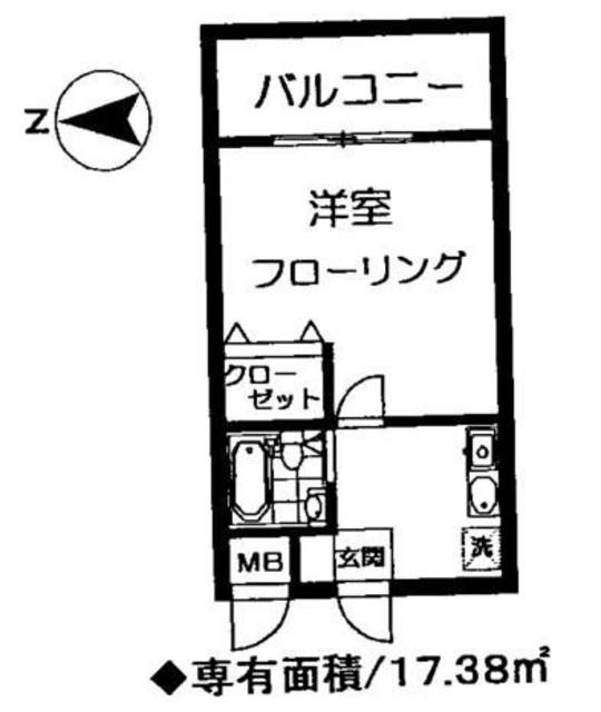 フレンド清水(1K/4階)の間取り写真