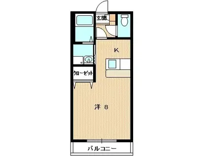 CHOCOLATERIE(1K/2階)の間取り写真