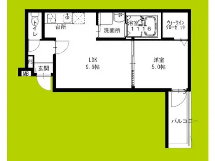 フジパレス岸和田下松II番館(1LDK/3階)の間取り写真
