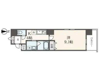 BLANC NOIR(1K/1階)の間取り写真