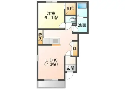 フロイデKANAGEN坂井(1LDK/1階)の間取り写真