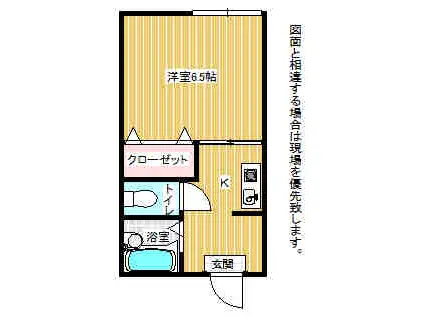 メゾンドK2(1K/1階)の間取り写真