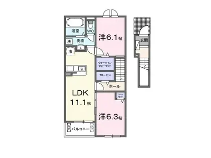 アルカイックA(2LDK/2階)の間取り写真