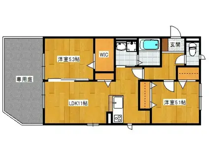 フォレストハイツ(2LDK/1階)の間取り写真