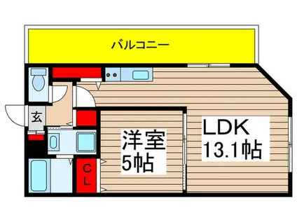 CONNECT PARK HILLS 八千代台(1LDK/7階)の間取り写真