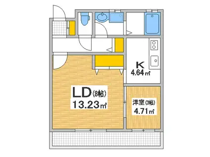 DIJやまね(1LDK/3階)の間取り写真