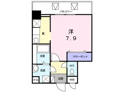 目白シティ(1K/3階)の間取り写真