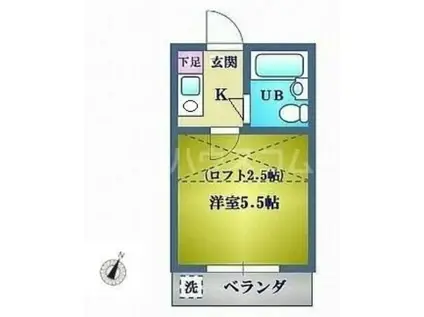 グリーンコーポ鷺ノ宮(1K/2階)の間取り写真