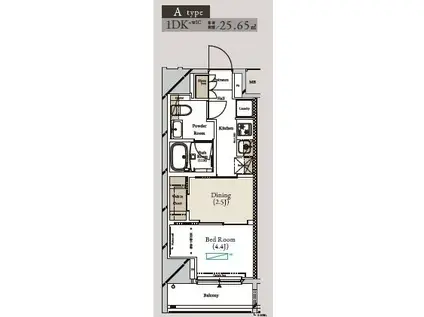 アーバンコア月島旧ミュプレ月島(1DK/11階)の間取り写真