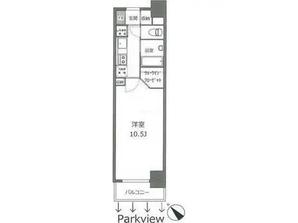 ラメール横浜(1K/3階)の間取り写真