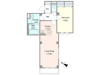 イーストIM(1LDK/2階)の間取り写真