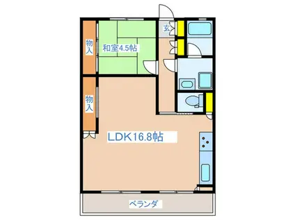 八王子狭間1棟(1LDK/9階)の間取り写真