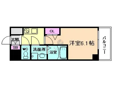 エスリード江坂セントラム(1K/12階)の間取り写真