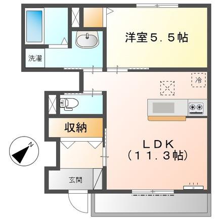 サンコート北在家(1LDK/1階)の間取り写真
