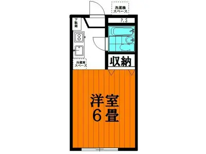 パークサイドハイツ(1K/2階)の間取り写真