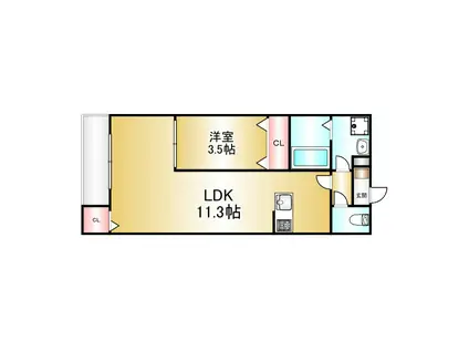 サニーガーデン紫(1LDK/2階)の間取り写真