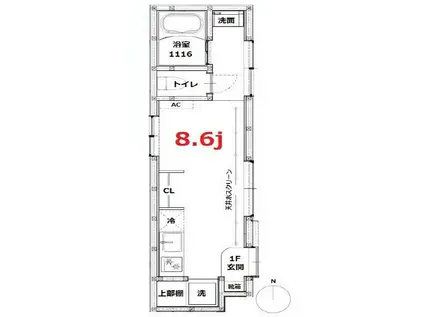 エン中目黒(ワンルーム/1階)の間取り写真