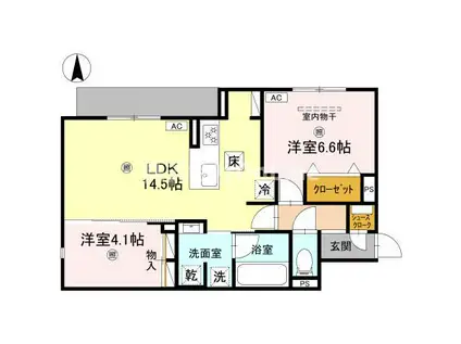 CLASHIST加美東(2LDK/3階)の間取り写真