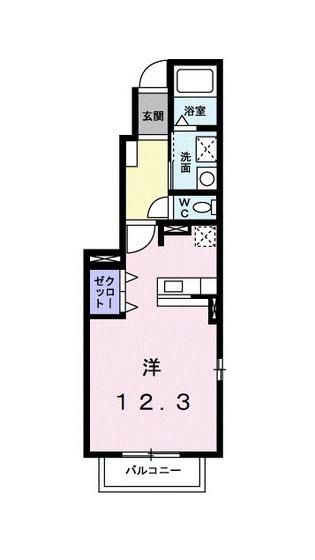 ヌーベルモリヤス(ワンルーム/1階)の間取り写真