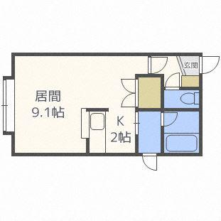 コーポアイ(ワンルーム/2階)の間取り写真