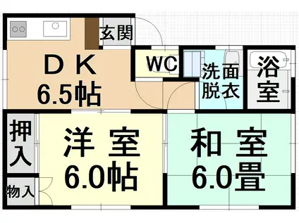 シャトレ―サワイB棟(2DK/2階)の間取り写真
