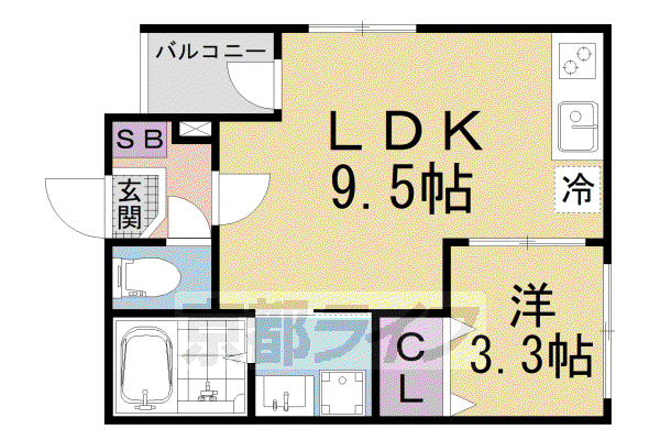 ハーモニーテラス東野舞台町III(1LDK/2階)の間取り写真