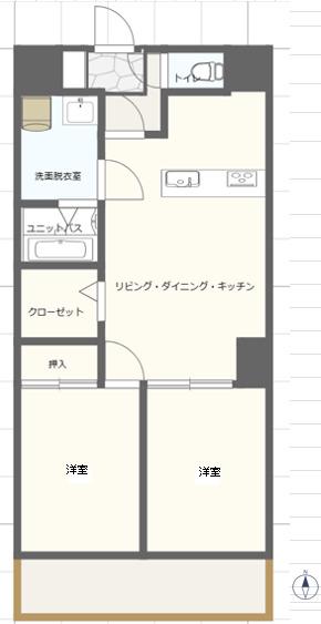 サンヒルズ(2LDK/3階)の間取り写真