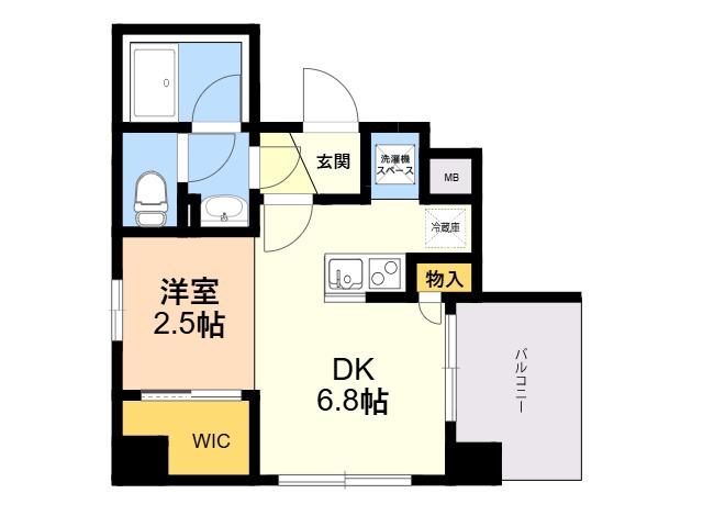アルティザ大橋駅前(1DK/3階)の間取り写真