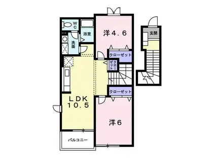 ヴァインガルテン(2LDK/2階)の間取り写真