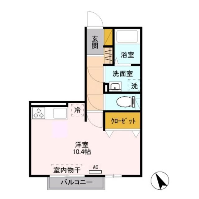 セントラルM(ワンルーム/2階)の間取り写真
