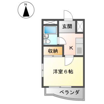 ルピナス栄(1K/3階)の間取り写真