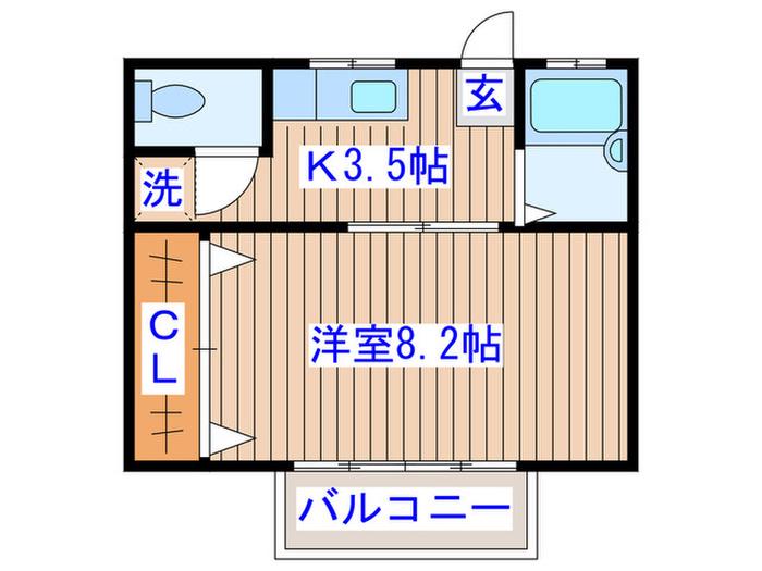 STUDIO DEMAIN(1K/2階)の間取り写真
