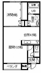 シンシアV(1LDK/1階)の間取り写真