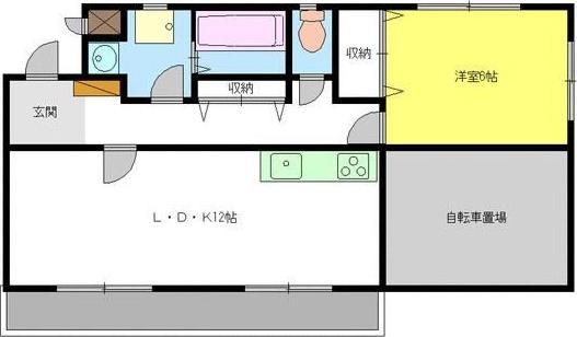 サンパティーク・メゾン(1LDK/1階)の間取り写真