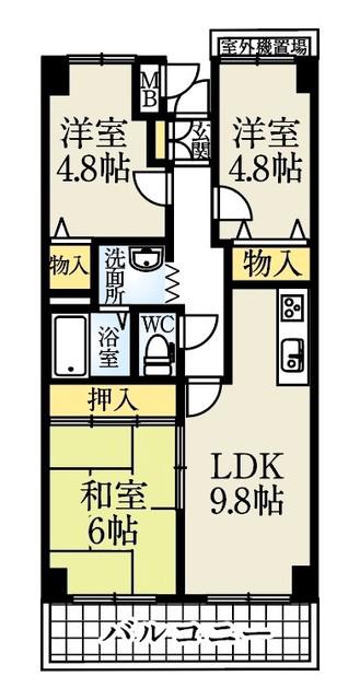 シティ南落合(3LDK/1階)の間取り写真