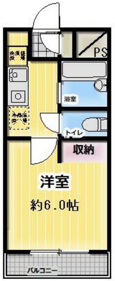アズつつじヶ丘レジデンス(1K/1階)の間取り写真