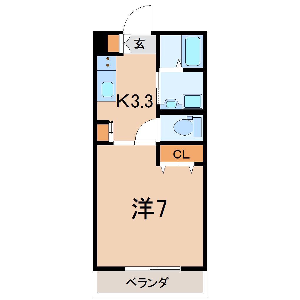 GRIT柳町(1K/1階)の間取り写真